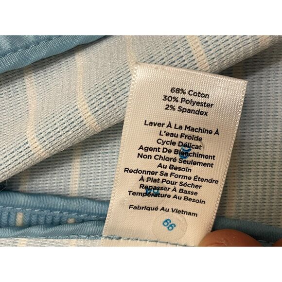 Talbots Women's M Blue Blazer Cotton Jacket Nautical Striped Career Stretch - Picture 5 of 10